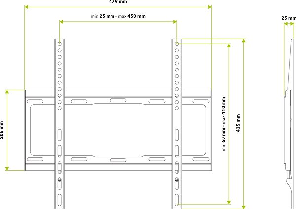 TV Stand AlzaErgo F205B Fixed Frame 32