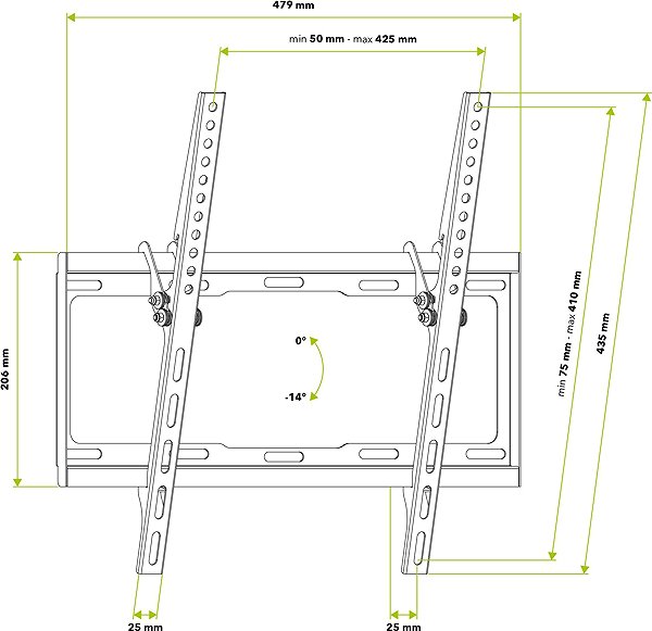 TV Mount AlzaErgo T205B Foldable Frame 32