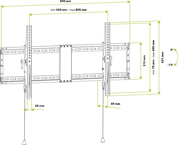 TV Mount AlzaErgo TXL05B Frame Foldable XL 43-90