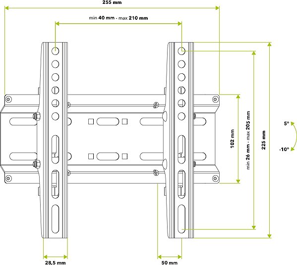 TV Mount AlzaErgo T110B Tilting Plate 23
