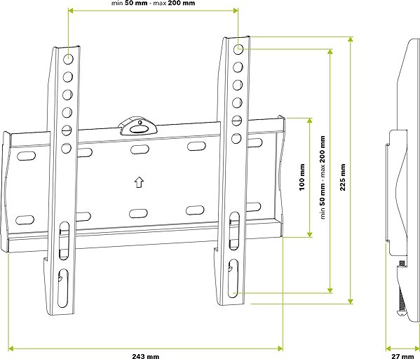 TV Mount AlzaErgo F115B Curved Fixed 23