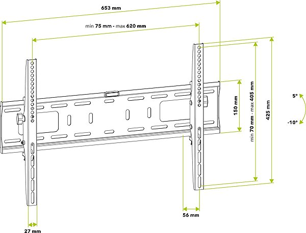 TV Mount AlzaErgo T505B Folding TV Stand 37 