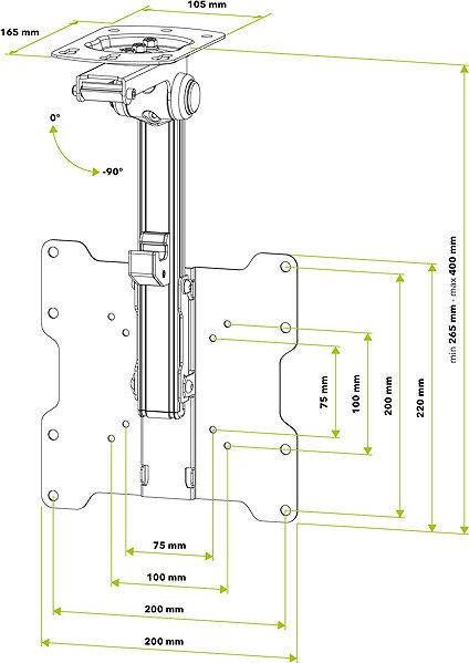 TV Mount AlzaErgo T520B Ceiling, Tilting 17