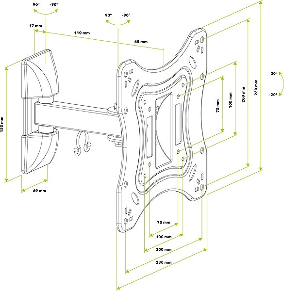 TV Mount AlzaErgo M155B Allround Movable 23