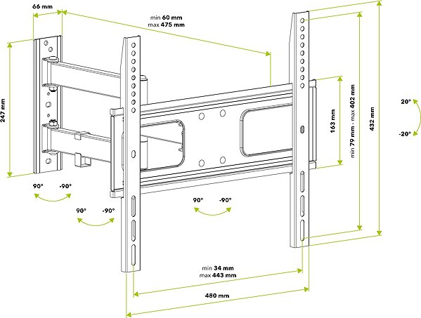 TV Mount AlzaErgo M220B Conveyor Hinged 32