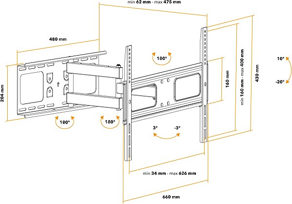 TV Mount AlzaErgo M305B Convey Hinged 37