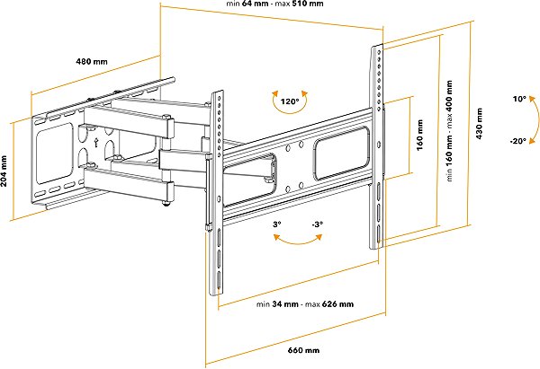 TV Mount AlzaErgo M310B Conveyor Hinged 37