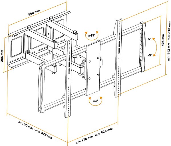 TV Mount AlzaErgo M325B Convey XL Articulated 60