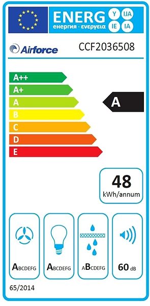 Extractor Hood AIRFORCE F203 60 WH Energy label
