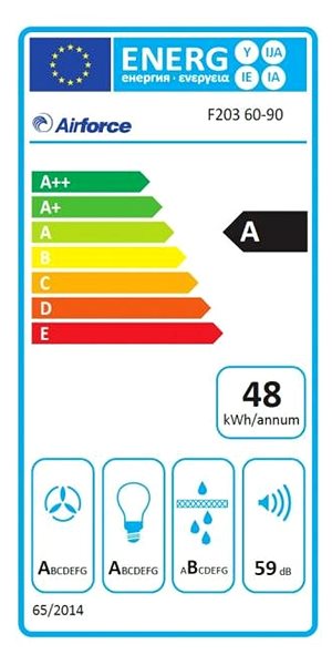 Extractor Hood AIRFORCE F203 90 BK Energy label