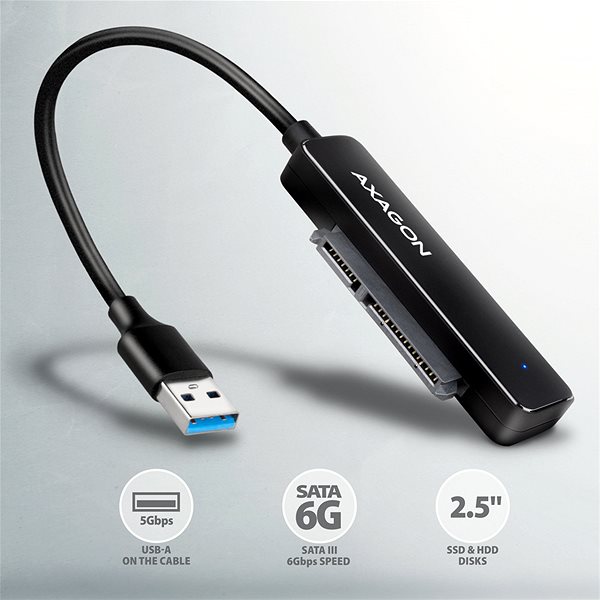 Átalakító AXAGON ADSA-FP2A, USB-A 5Gbps to SATA 2.5