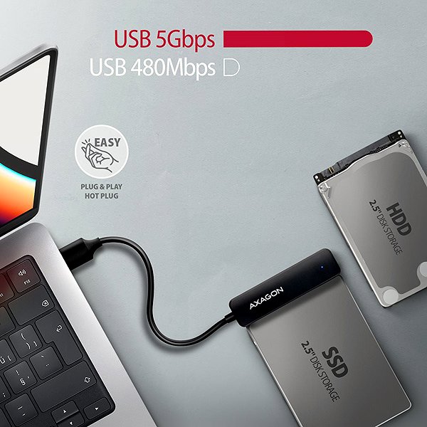 Adapter AXAGON ADSA-FP2A, USB-A 5Gbps > SATA 2.5