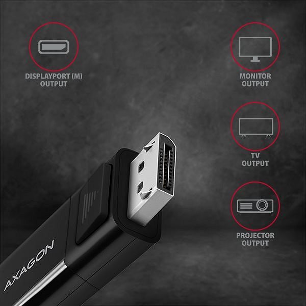Adapter AXAGON RVC-DPC Converter USB-C -> DisplayPort Connectivity (ports)