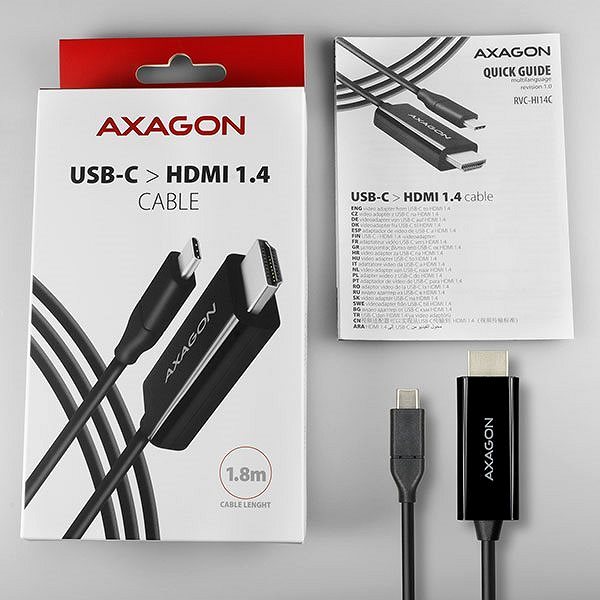 Adapter AXAGON RVC-HI14C USB-C -> HDMI 1.4 Converter Package content