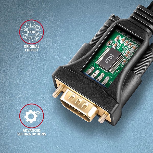 Adapter AXAGON ADS-1PQN ADVANCED USB-A 2.0 > serial RS-232 FTDI adapter / cable 1.5m ...
