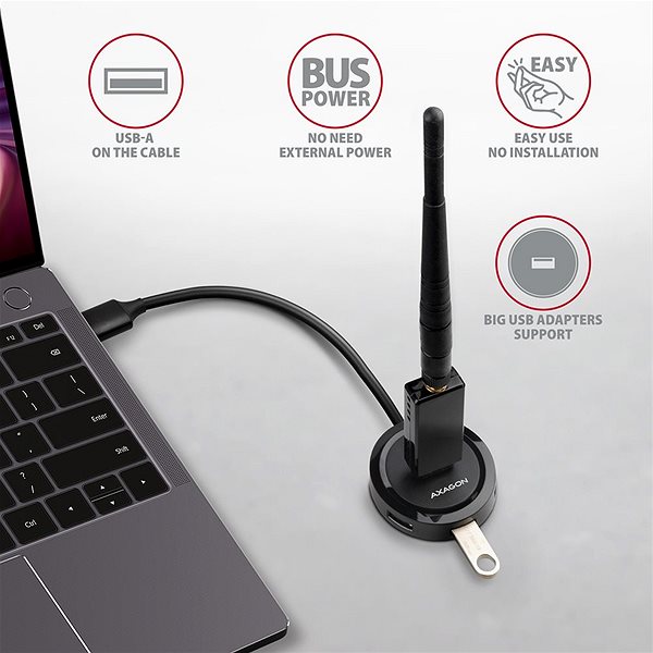 USB Hub AXAGON HUE-P1A ROUND Hub USB-A Lifestyle