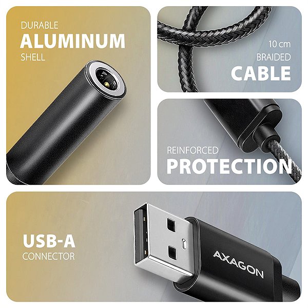 External Sound Card AXAGON ADA-HA, Hi-Res DAC audio adapter, 384kHz/32bit stereo, USB-A to 3.5mm jack ...