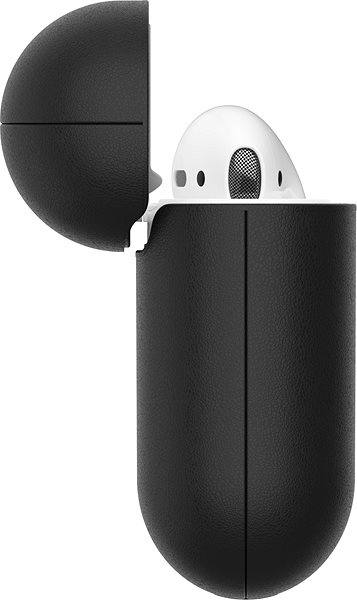 Headphone Case AlzaGuard Genuine Leather Case for AirPods 1st and 2nd generation black ...
