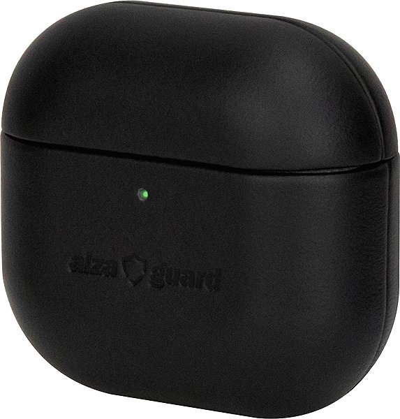 Headphone Case AlzaGuard Genuine Leather Case for AirPods 4 black ...