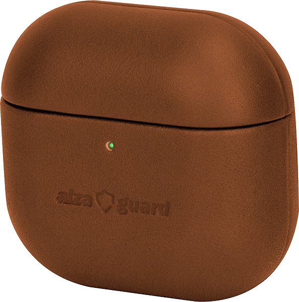 Headphone Case AlzaGuard Genuine Leather Case for AirPods 4 saddle brown ...