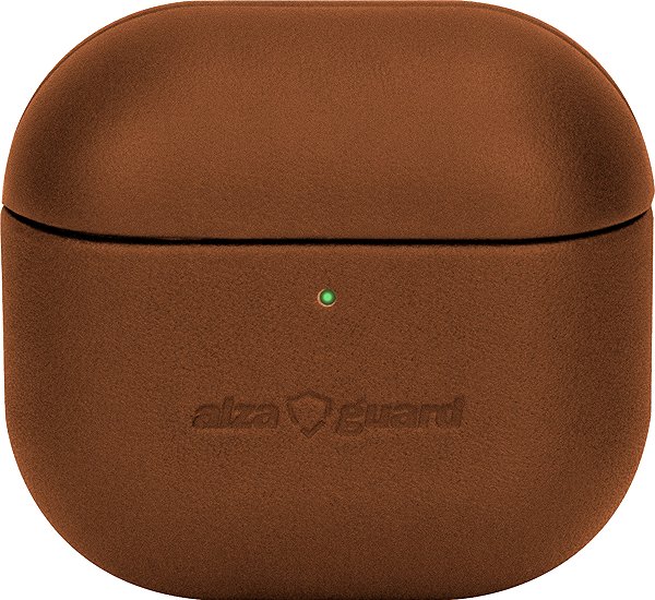 Headphone Case AlzaGuard Genuine Leather Case for AirPods 4 saddle brown ...