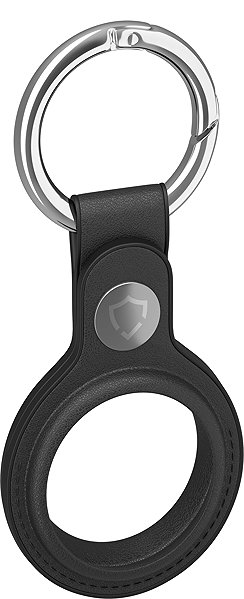 AirTag Key Ring AlzaGuard Genuine Leather Keychain for Airtag black ...