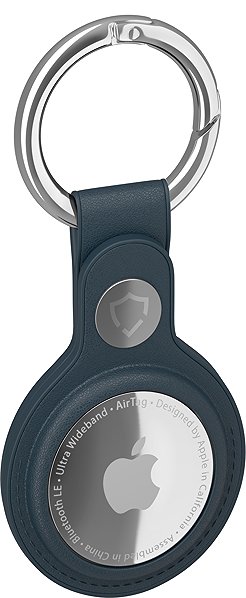 AirTag Key Ring AlzaGuard Genuine Leather Keychain for Airtag - blue ...