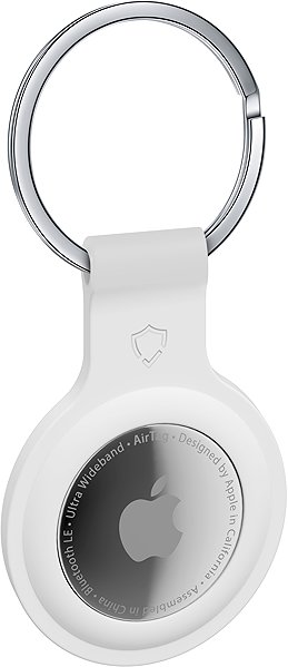 AirTag Key Ring AlzaGuard Silicone Keychain for Airtag white ...