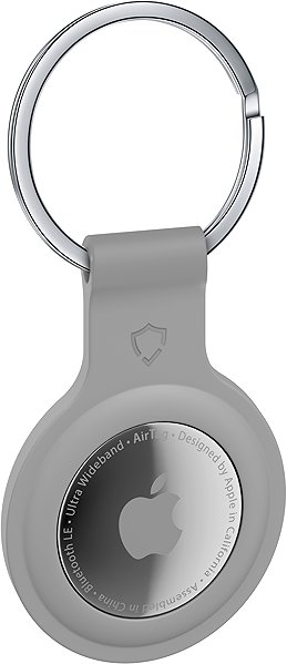 AirTag Key Ring AlzaGuard Silicone Keychain for Airtag grey ...