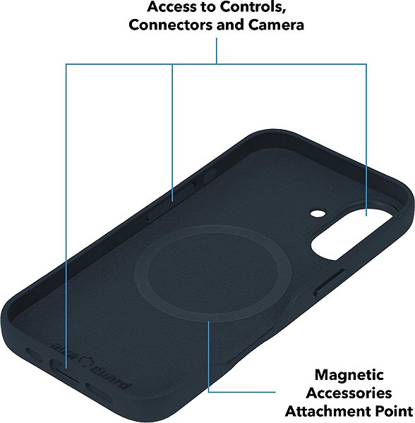 Telefon tok AlzaGuard Genuine Leather iPhone 16e MagSafe kék tok ...
