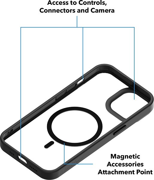 Handyhülle AlzaGuard Clear TPU Case Kompatibel mit Magsafe für iPhone 15 schwarz ...