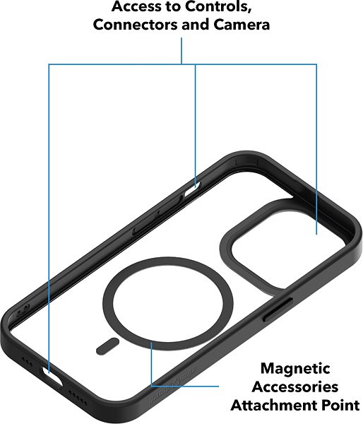 Handyhülle AlzaGuard Clear TPU Case Kompatibel mit Magsafe für iPhone 15 Pro schwarz ...