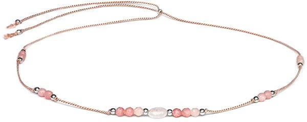 Agato Cord Necklace with Angelite and Rose Quartz HE13K3S - LP.