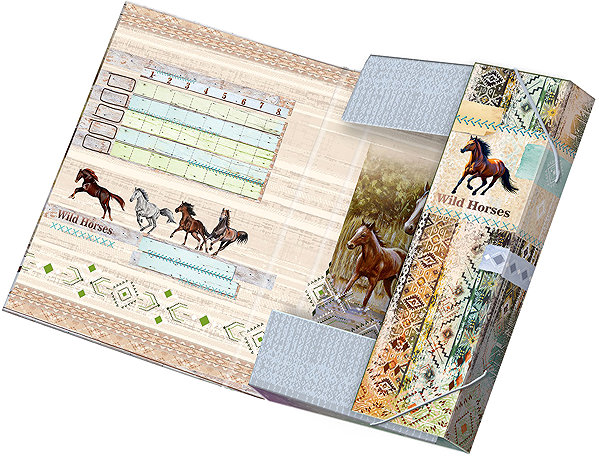 Einbände für Hefte ARGUS A4-Heftbox „Wild horses“ ...