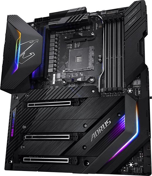 Motherboard GIGABYTE X570 AORUS EXTREME Lateral view