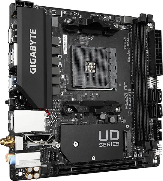 Motherboard GIGABYTE A520I AC Lateral view
