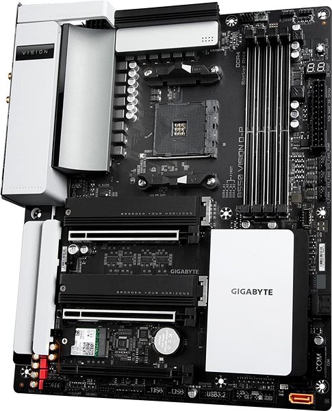 Motherboard GIGABYTE B550 VISION D-P Lateral view