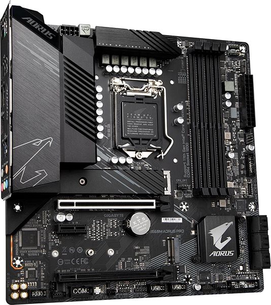 Motherboard GIGABYTE B560M AORUS PRO Lateral view