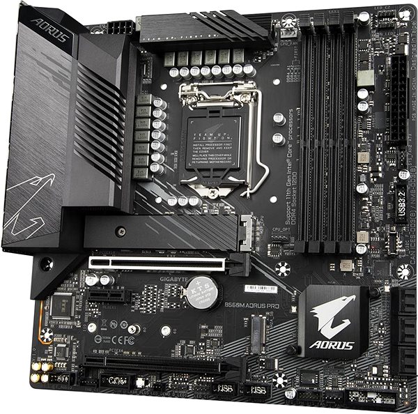Motherboard GIGABYTE B560M AORUS PRO Lateral view