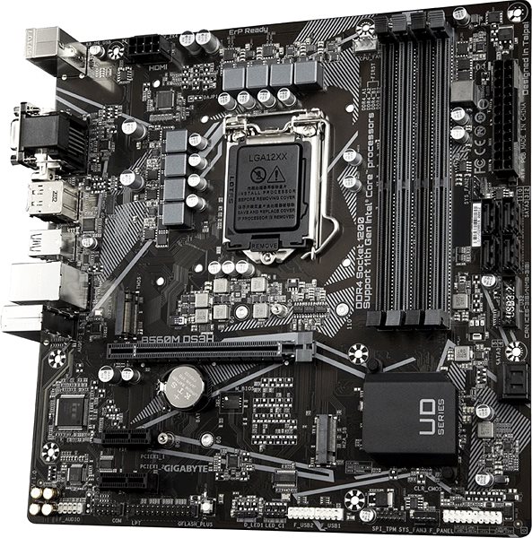 Motherboard GIGABYTE B560M DS3H Lateral view