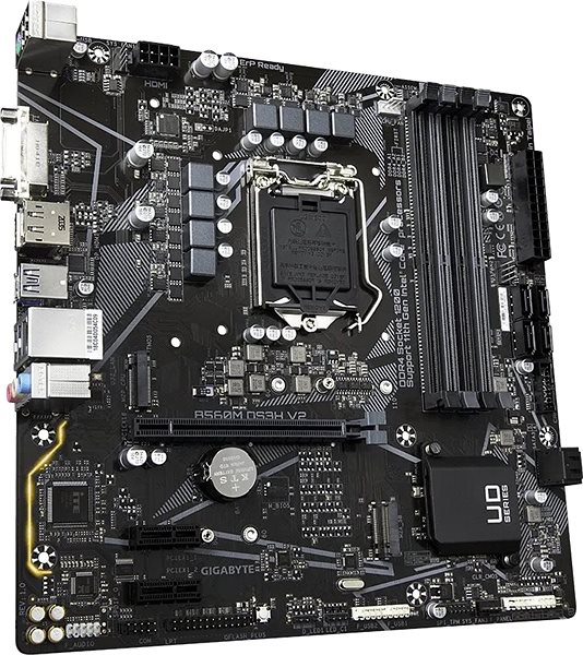 Motherboard GIGABYTE B560M DS3H V2 Lateral view