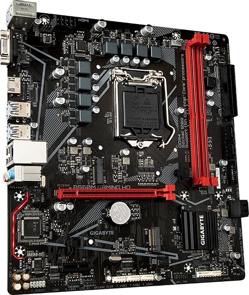 Motherboard GIGABYTE B560M GAMING HD Seitlicher Anblick