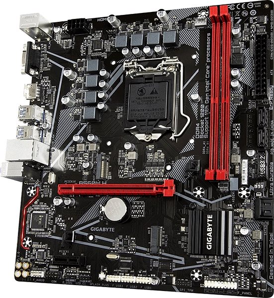 Motherboard GIGABYTE B560M H Lateral view