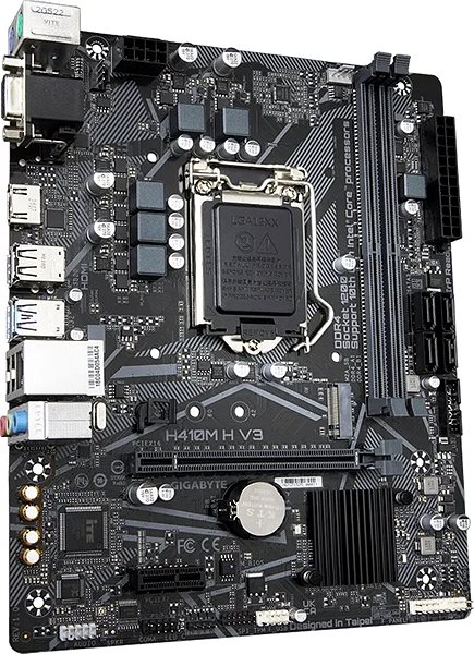 Motherboard GIGABYTE H410M H V3 Lateral view