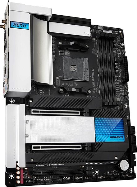 Motherboard GIGABYTE X570S AERO G Lateral view