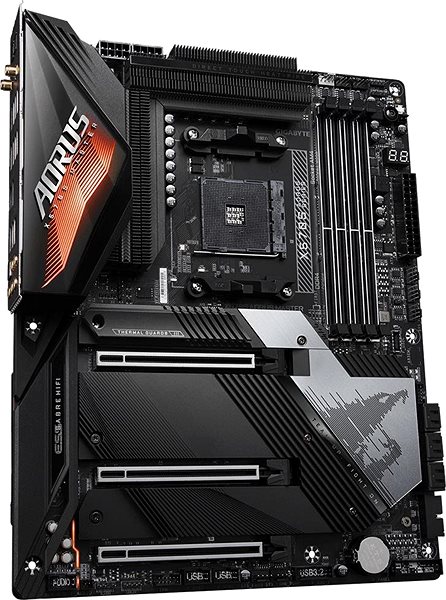 Motherboard GIGABYTE X570S AORUS MASTER Lateral view