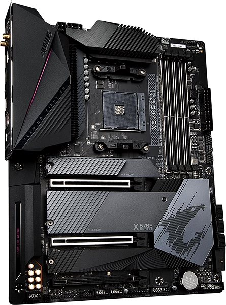 Motherboard GIGABYTE X570S AORUS PRO AX Lateral view