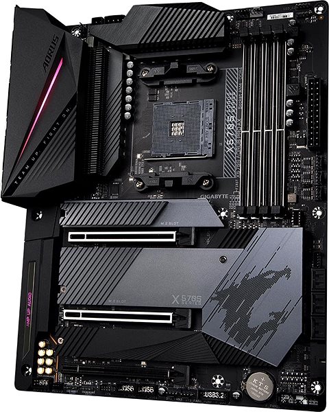 Motherboard GIGABYTE X570S AORUS PRO AX Lateral view