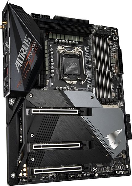 Motherboard GIGABYTE Z590 AORUS ULTRA Lateral view