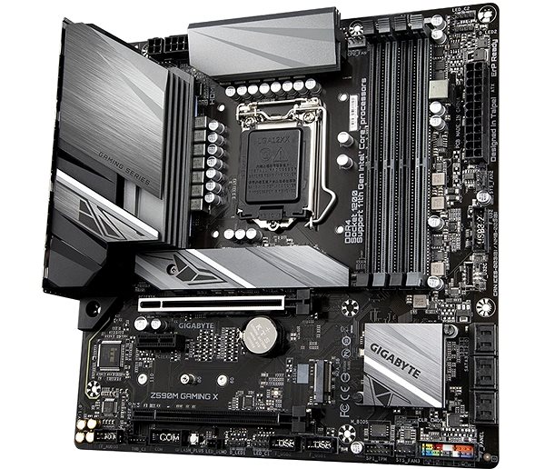 Motherboard GIGABYTE Z590M GAMING X Lateral view